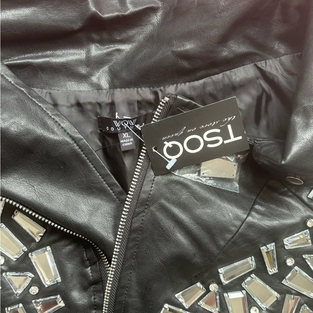 NWT Off The Shoulder Shattered Glass Jacket - Picture 8 of 9